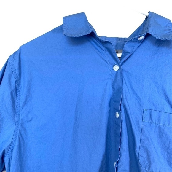 Vintage 90’s Eddie Bauer Blue Short Sleeve Button Up Top Size Extra Large - Picture 7 of 15